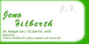 jeno hilberth business card